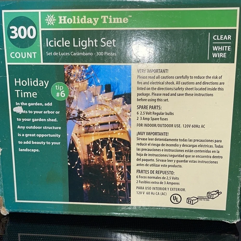 Holiday Time Clear Icicle Light Set - 300 Count